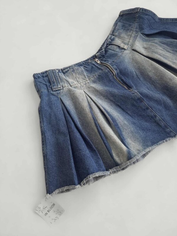 Falda Denim Tableada